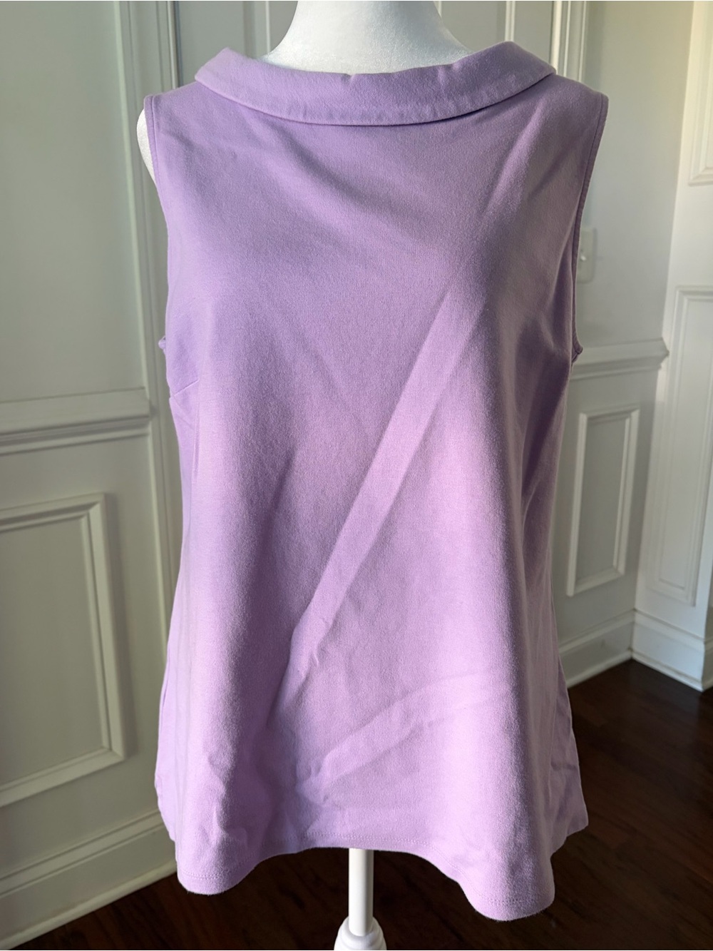 T by Talbots Lilac Bateau Neck Sleeveless Shell Top | Size Large